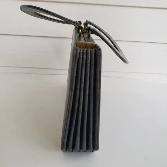 Vintage 60s Susan Gail Original accordion style top handle marble grey handbag - Picture 6 of 12